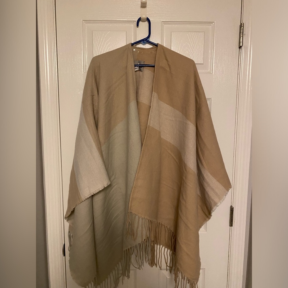 Winter, over the shoulder scarf.